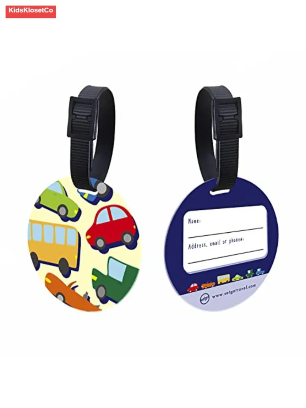 SetGo Kids Customizable Luggage Tags - Set of 2, Eco-Friendly Plastic, for